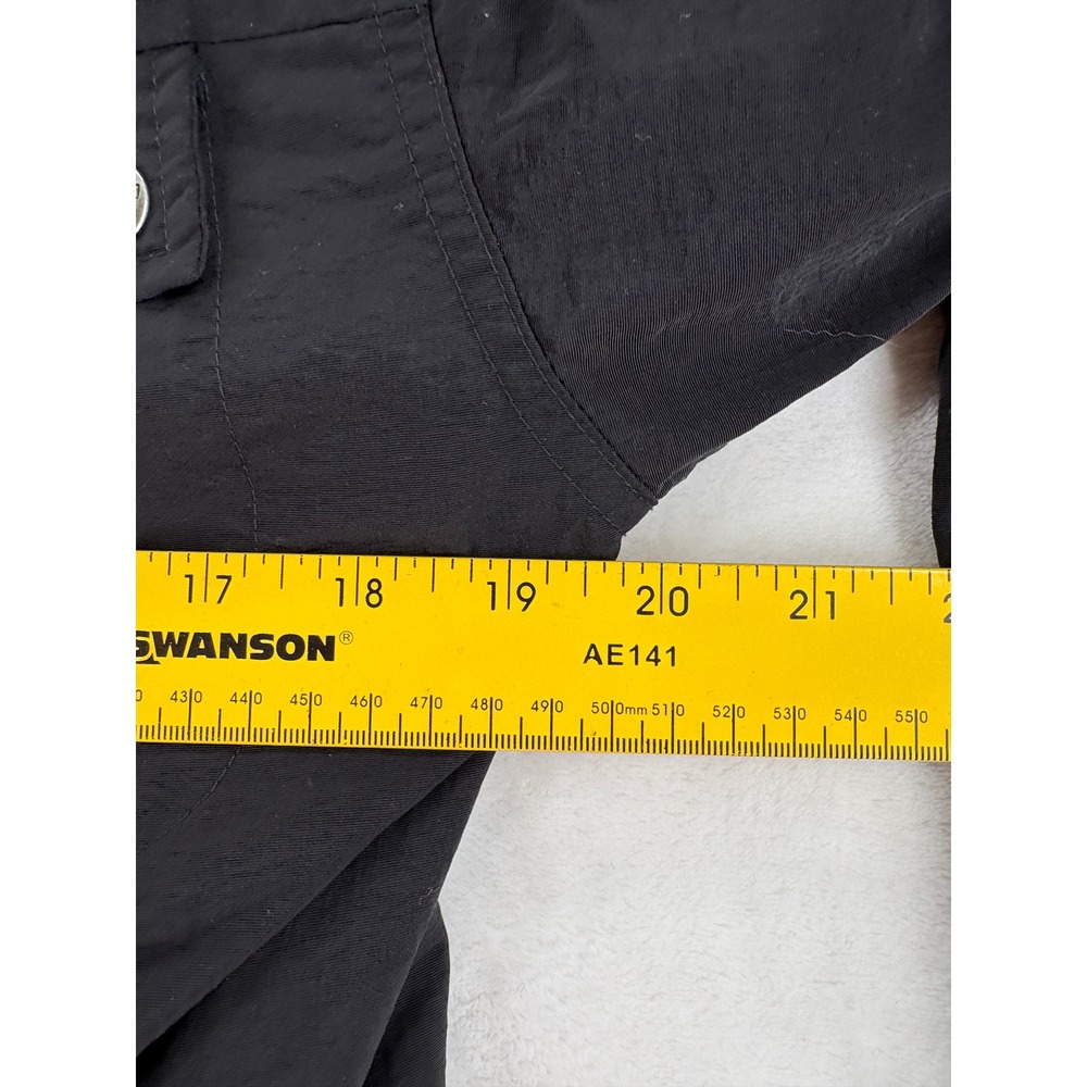 Adidas Windbreaker Jacket XL Black Full Zip Mock Neck Trefoil Logo Drawstring - Picture 6 of 10